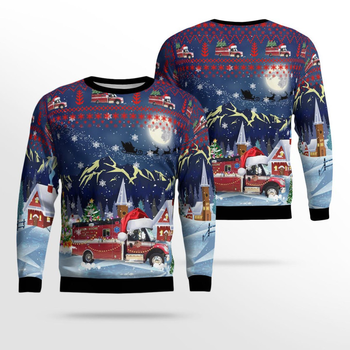 North Boone District #3 Fire and EMS, Poplar Grove, Illinois Christmas AOP Ugly Sweater NLSI2811BG05