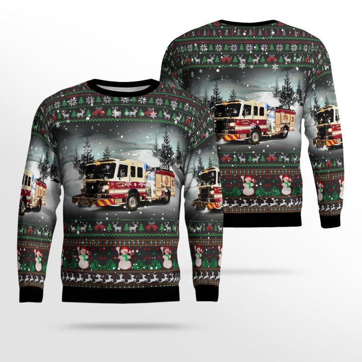 Columbia Fire Department Station 30, Columbia, South Carolina Christmas AOP Ugly Sweater NLMP2811BG11