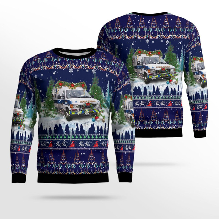 Manville First Aid and Rescue Squad, Manville, New Jersey Christmas Christmas AOP Ugly Sweater NLMP3011BG02