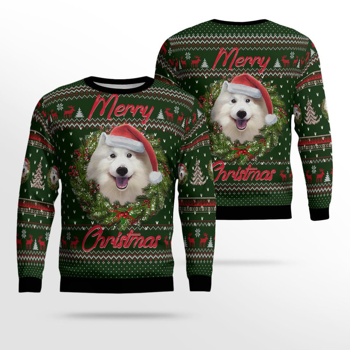 Merry Christmas Samoyed AOP Christmas Ugly Sweater NLMP2110BG09