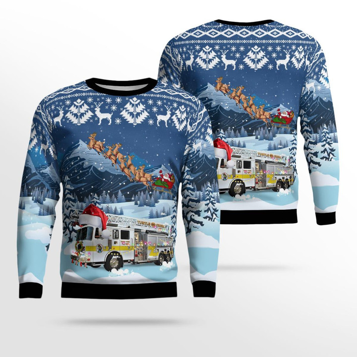 Turtle Creek Fire Department, Turtle Creek, Pennsylvania Christmas AOP Ugly Sweater NLSI3009BG02