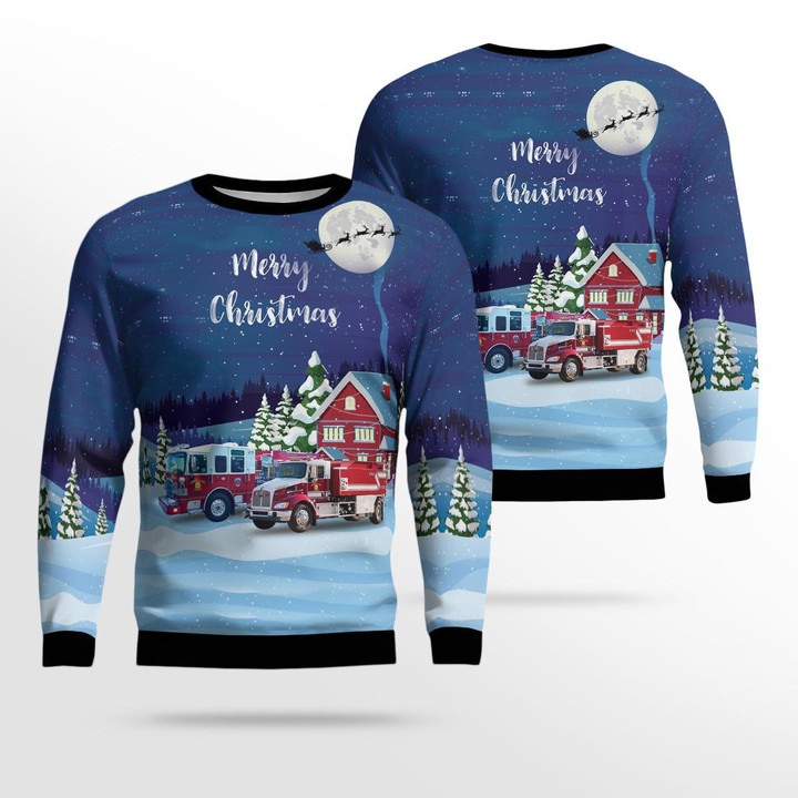 Sherrills Ford, North Carolina, Sherrills Ford - Terrell Fire and Rescue Christmas Ugly Sweater 3D DLHH0310BG08