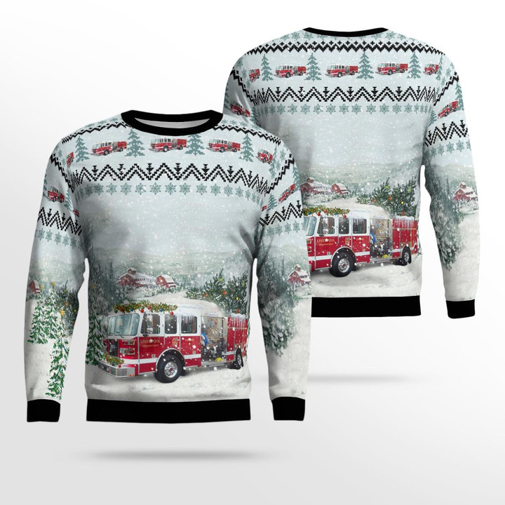Liverpool Fire Department, Liverpool, New York Christmas AOP Ugly Sweater NLSI1209BG12