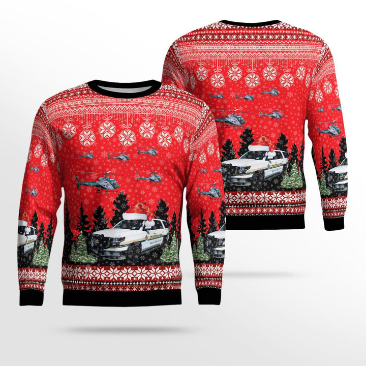 Pinellas County, Florida, Pinellas County Office Chevy Tahoe And Helicopter Christmas Ugly Sweater 3D TRQD2911BC01