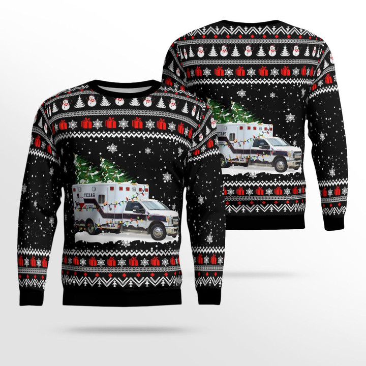Granbury, Texas, Texas EMS Hawaiian Shirt Christmas Ugly Sweater 3D DLSI2611BC08