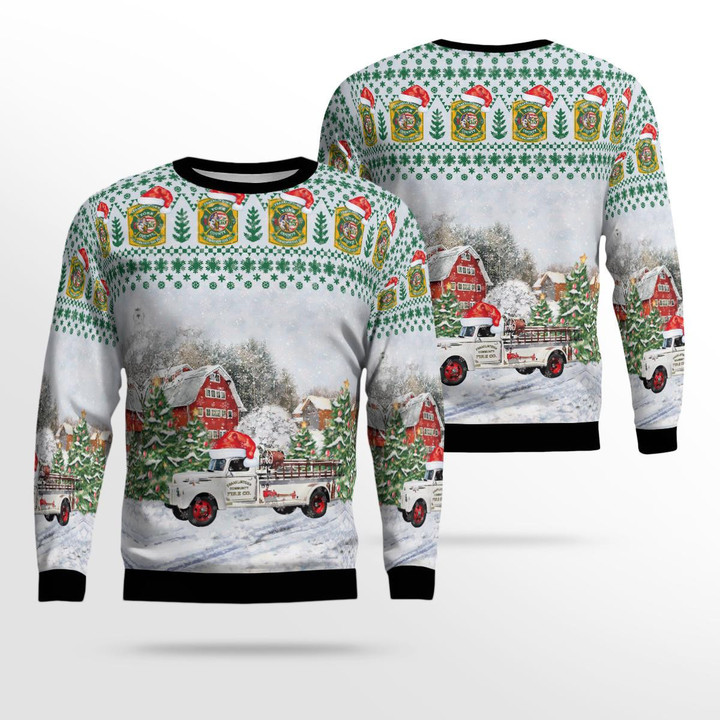 Franklintown, York County, Pennsylvania, Franklintown Community Fire Co Christmas Ugly Sweater 3D TRQD2411BC02