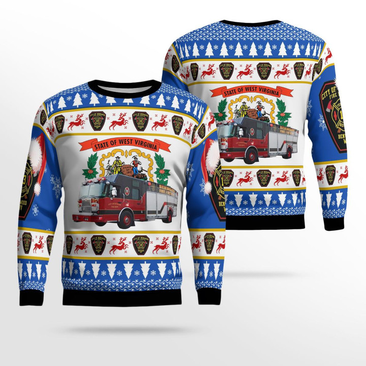 Benwood, Marshall County, West Virginia, Benwood Fire Department Christmas Ugly Sweater 3D DLTT2411BC03