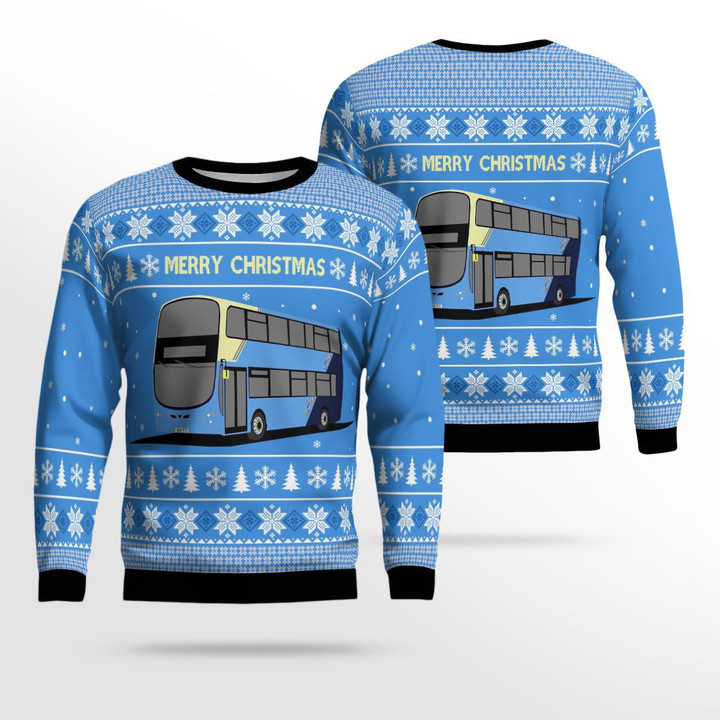 UK Double-Decker Bus Christmas Ugly Sweater 3D DLTT1511BC14