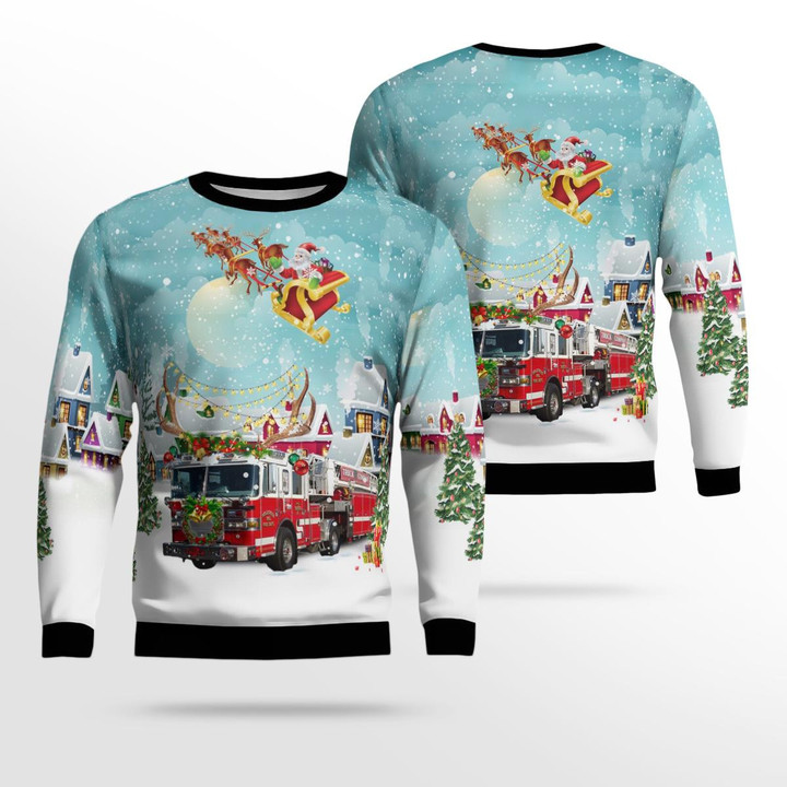 Maryland, Hollywood Volunteer Fire Department Christmas Ugly Sweater 3D TRMP1111BC12