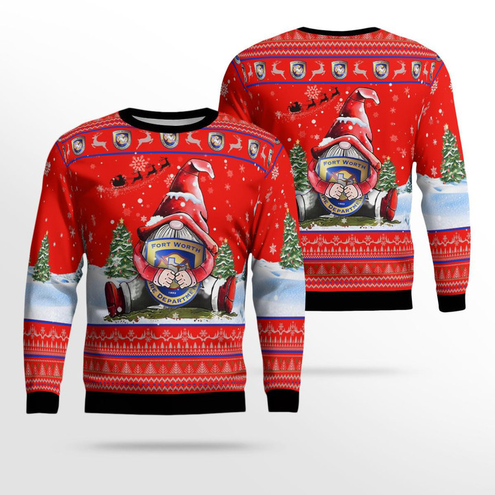 Texas Fort Worth Fire Department Christmas AOP Ugly Sweater NLMP1011BC13