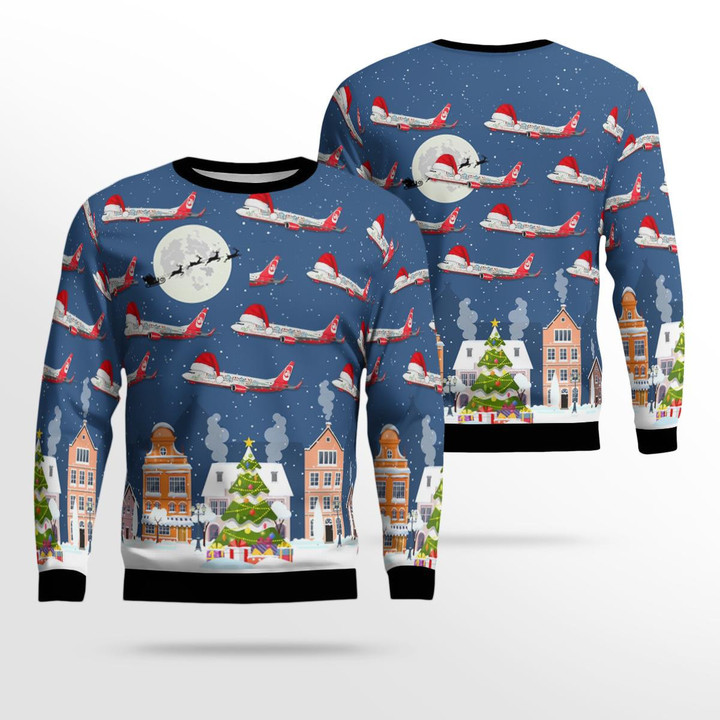 Air Berlin Boeing 737-800 "Flying home for Christmas" Christmas Ugly Sweater 3D TRHH0710BC07