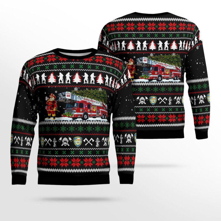 Houston Fire Department Christmas AOP Ugly Sweater NLMP0410BC12