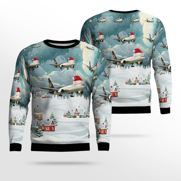 UPS Boeing 767-300F/ER Christmas Ugly Sweater 3D TRQD0410BC06