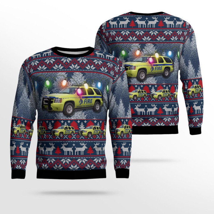 Aircraft Rescue and Firefighting Denver International Airport AOP Ugly Sweater BBTT0510BC08