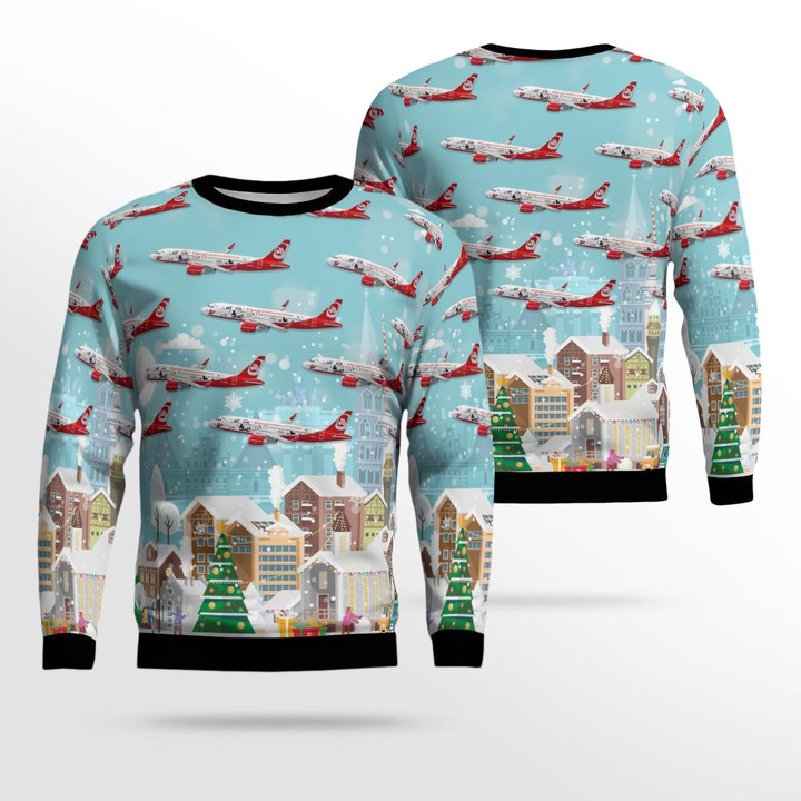 Air Berlin Airbus A320-200 "Flying Home For Christmas" Christmas Ugly Sweater 3D TRHH0710BC08