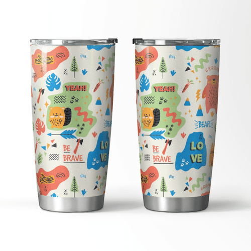 Colorful Doodle Animals Tumbler