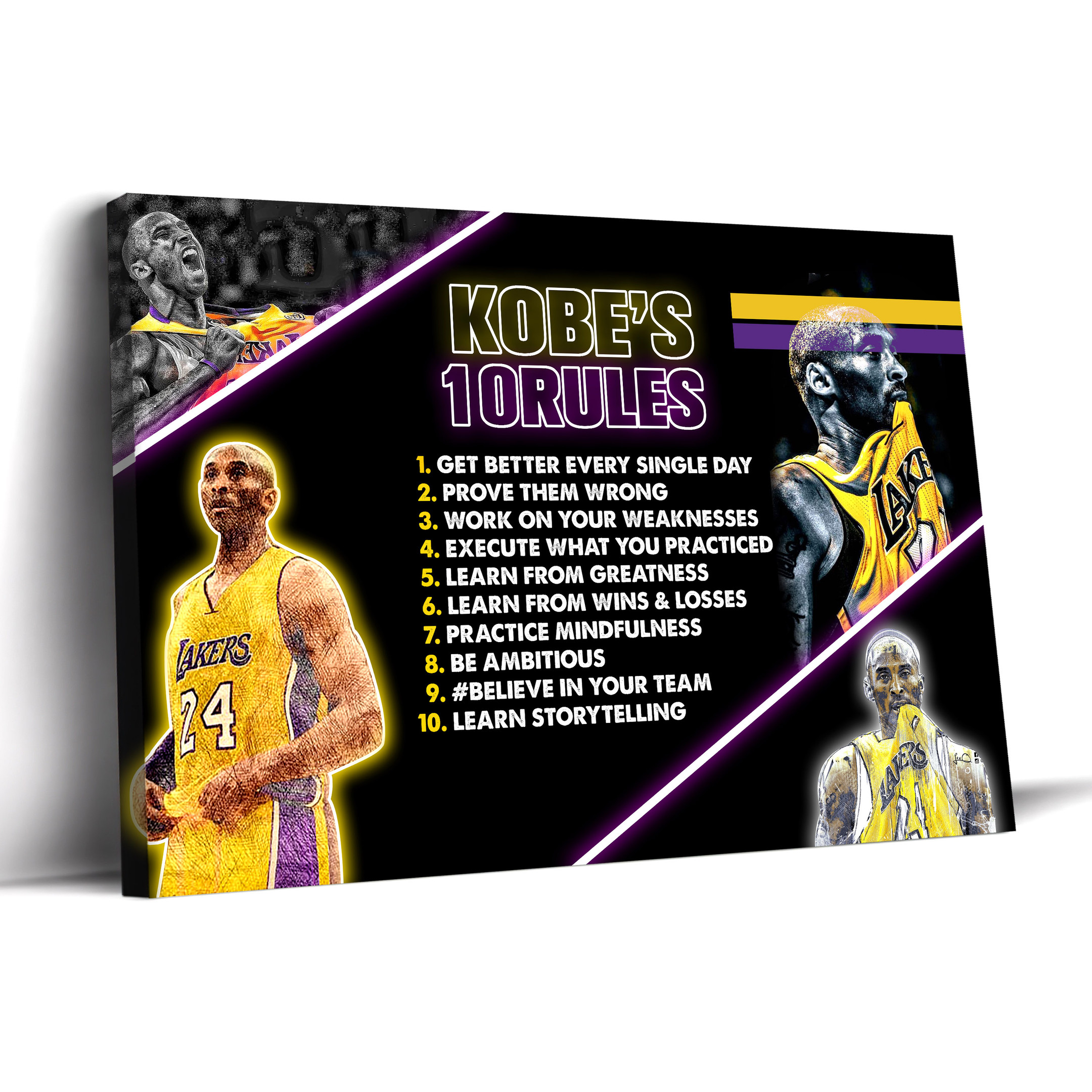 Kobe Rules Sport Wall Art | Kobe Bryant Basketball Rules Canvas Prints, Lakers 24 ...