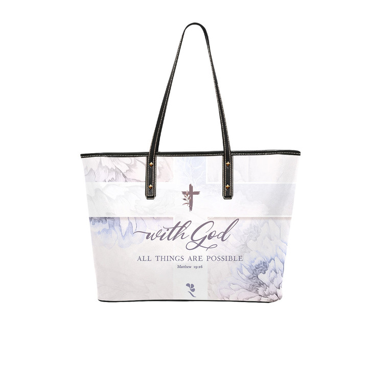 'ALL THINGS ARE POSSIBLE' - ROSERON Christian Leather Tote Bags