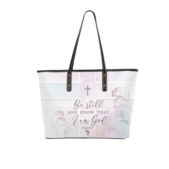 'BE STILL' - ROSERON Christian Leather Tote Bags