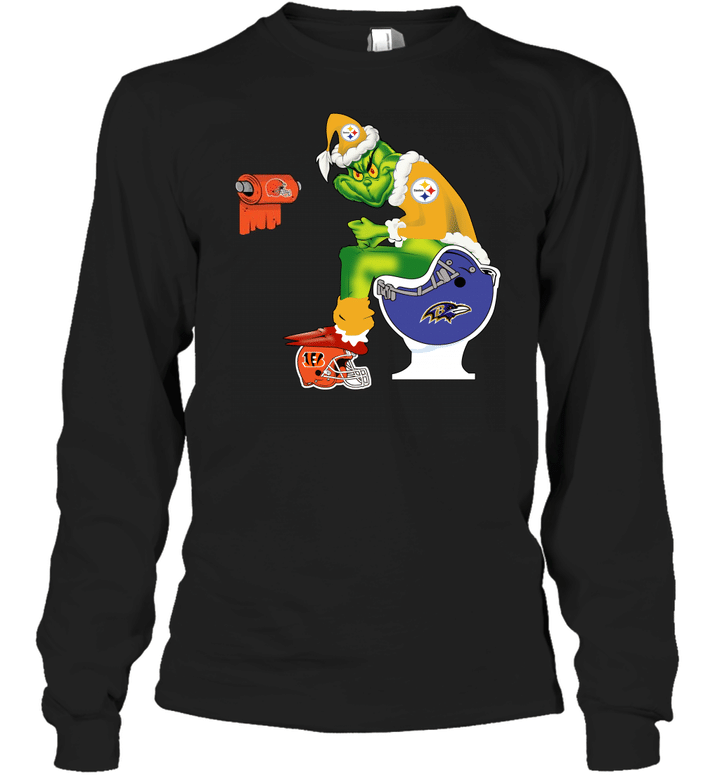 9574684 pittsburgh steelers grinch sitting on baltimore ravens 5586 Long Sleeve T-Shirt