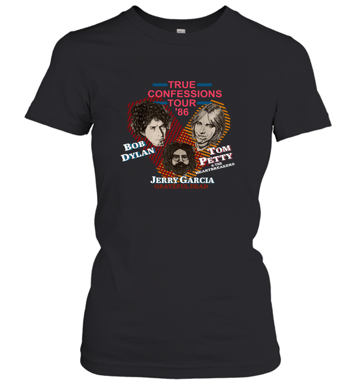 1986 Tom Petty Bob Dylan Grateful Dead Jerry Garcia Vintage Women's T-Shirt