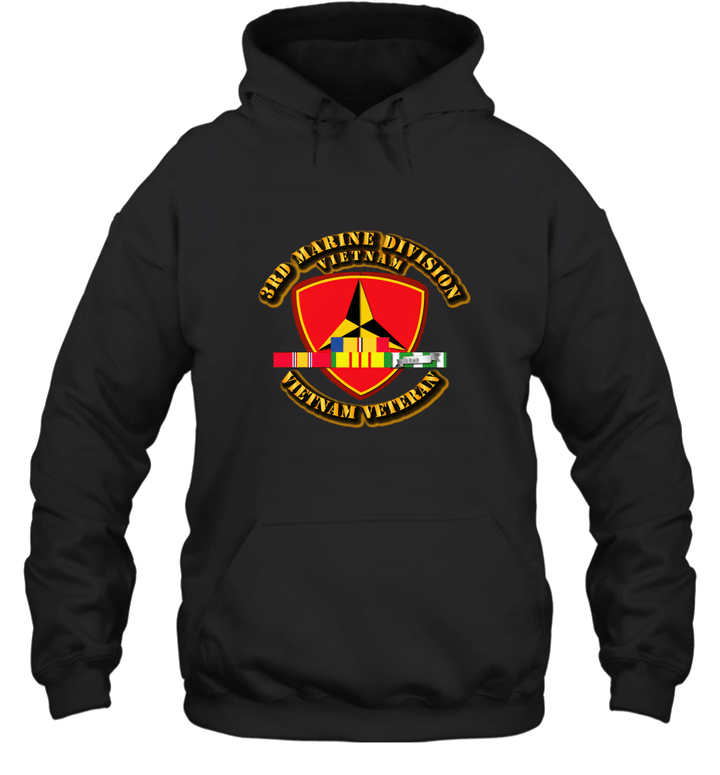 3rd Marine Division W SVC Ribbons Hoodie