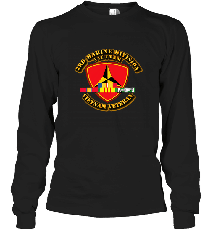 3rd Marine Division W SVC Ribbons Long Sleeve T-Shirt