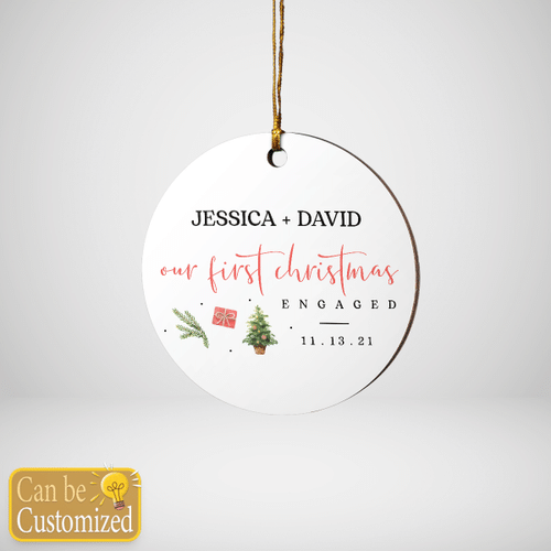 Personalized Our First Christmas Engaged Ornament