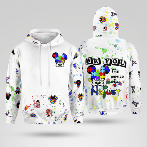 Be You The World Will Adjust Hoodie - Autism Awareness 2