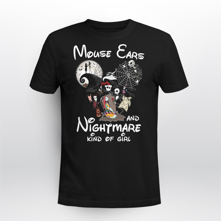 Mouse Ears And Nightmare Kind Of Girl Halloween T-shirt