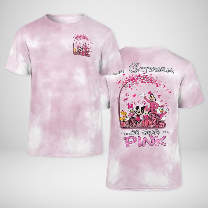 In October We Wear Pink Cartoon T-shirt