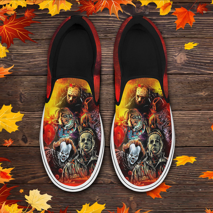 Horror Characters Halloween Slip On Shoes