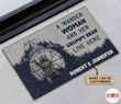 Personalized A wander woman and her grumpy bear live here doormat 061