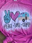 Peace Love Camping Bleached 2D T-shirt 065