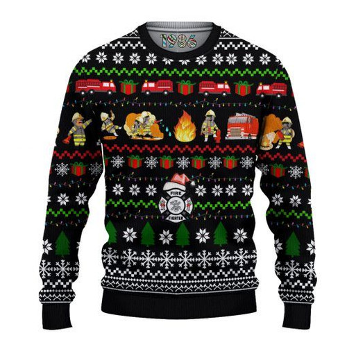 Fire Fighter Ugly Christmas Sweater 212