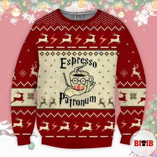 Espresso Patronum Ugly Christmas Woolen Sweater 023