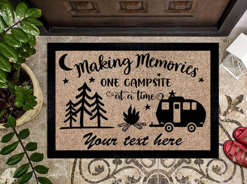Making memories one campsite at a time personalized doormat 060