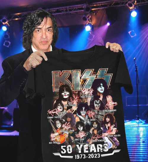 Kiss Band 50 Years 1973-2023 Signatures Shirt