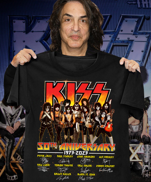 Kiss Band 50th Anniversary 1973-2023 Signatures Shirt