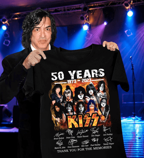 Kiss Band 50 Year Anniversary 1973 2023 Signatures Shirt