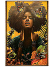 Black Woman with Butterfly Vertical Poster