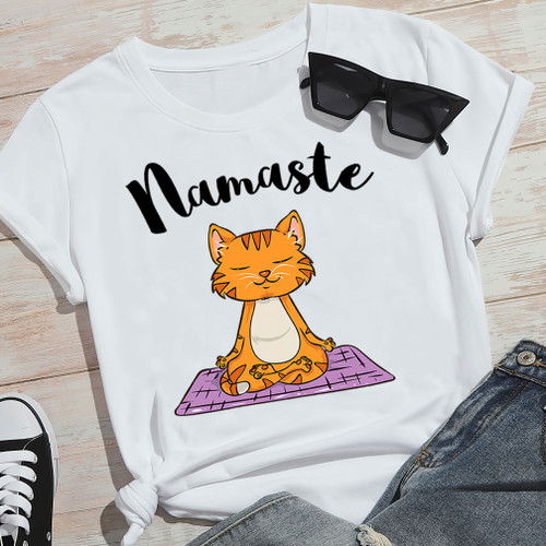 Namaste Cat Unisex T-Shirt Yog2324