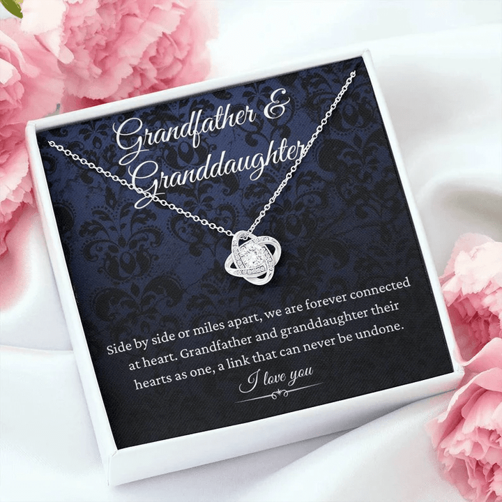 Grandfather & Granddaughter - Premium Love Knot Necklace