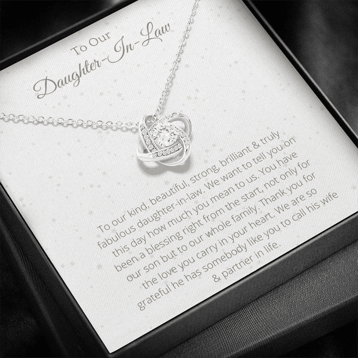 To Our Daughter-In-Law- Premium Love Knot Necklace