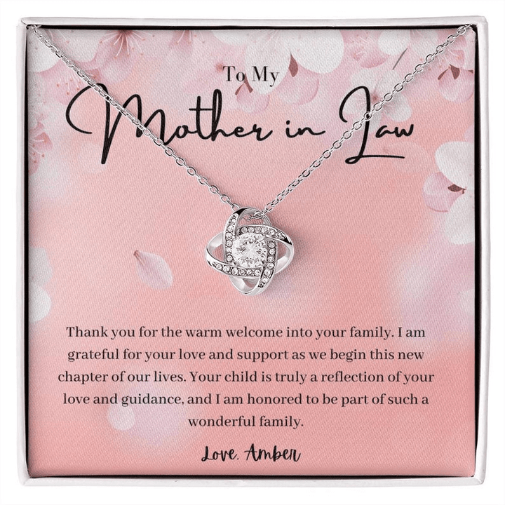 To My Mother-In-Law- Persionalize Premium Love Knot Necklace