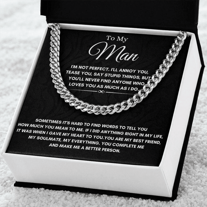 To My Man - Cuban Link Chain Necklace