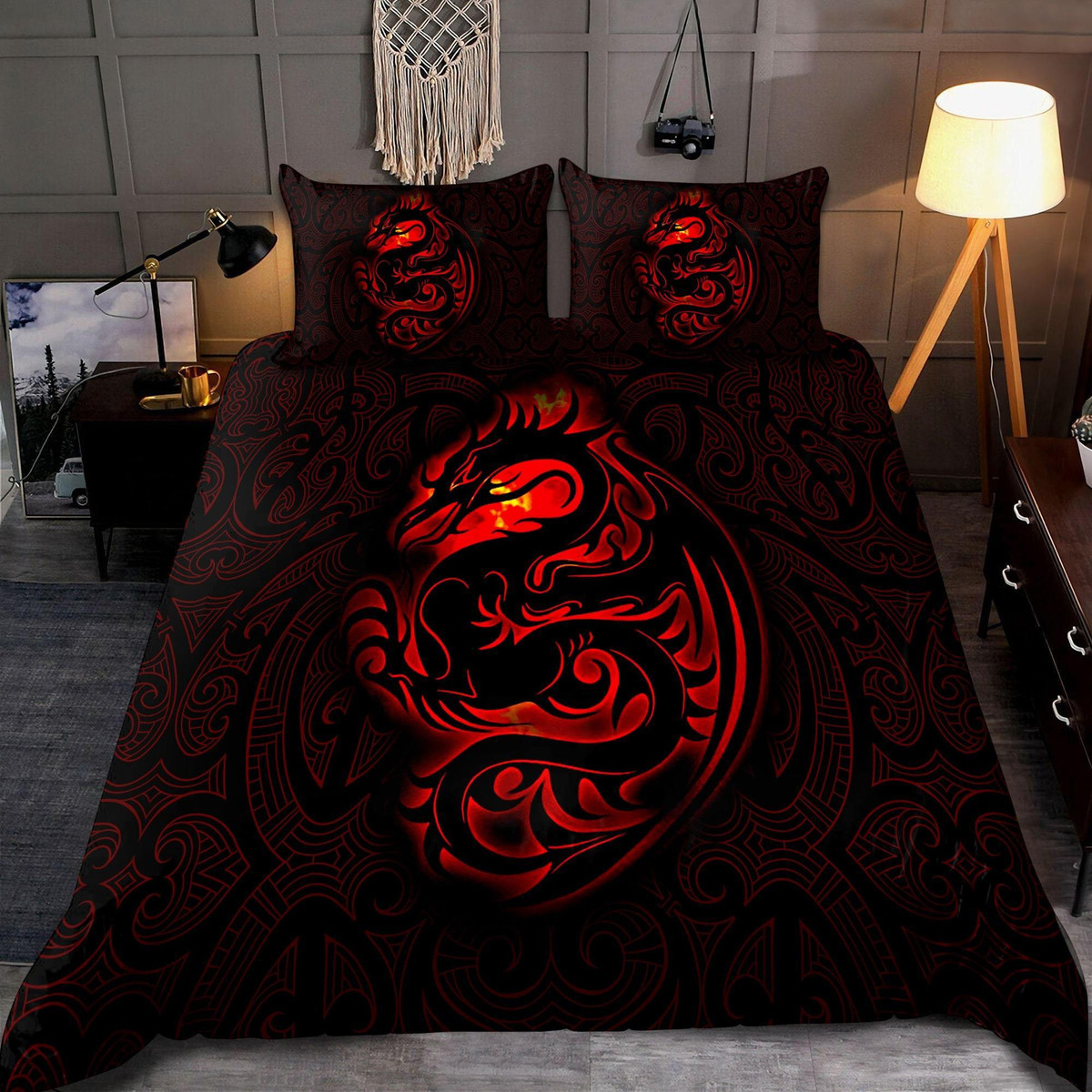 Dragon Tribal Tattoo 3D Over Printed Bedding Set-Ml