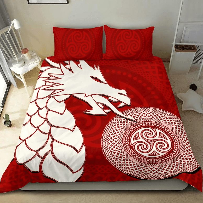 Premium 3D Printed Celtic Dragon Bedding Set Mei
