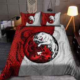 Dragon And Wolf Bedding Set Am092026