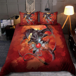 Dragon Gothic Red Art 3D Over Printed Bedding Set-Ml